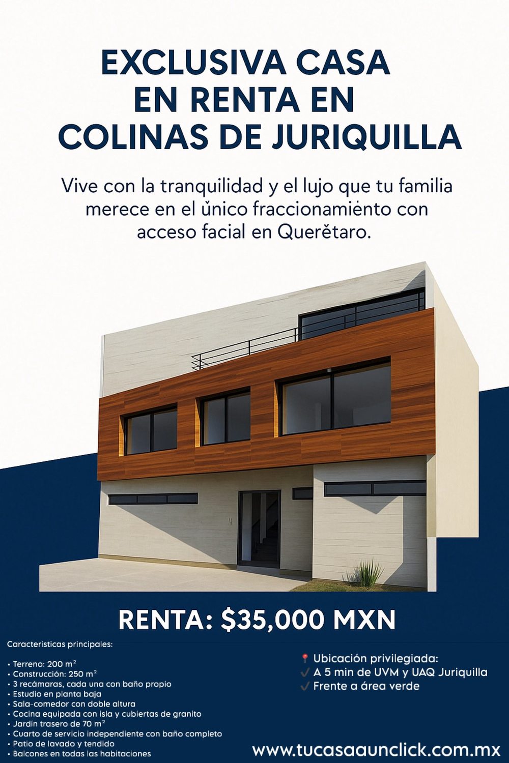 CASA EN RENTA COLINAS DE JURIQUILLA QUERÉTARO